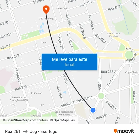 Rua 261 to Ueg - Eseffego map