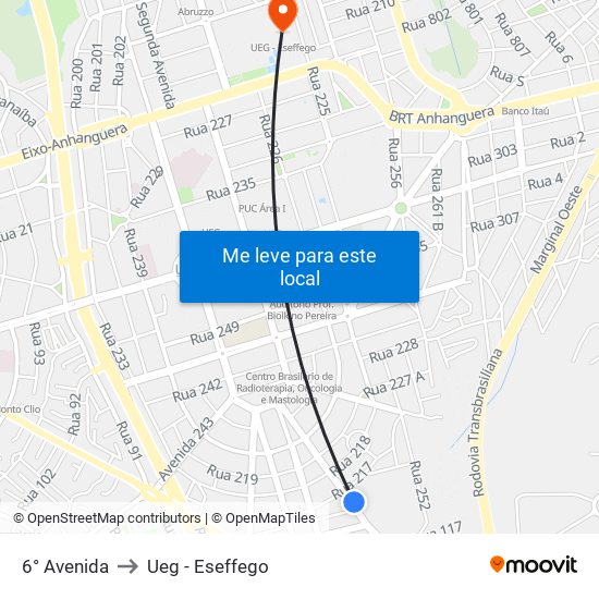 6° Avenida to Ueg - Eseffego map