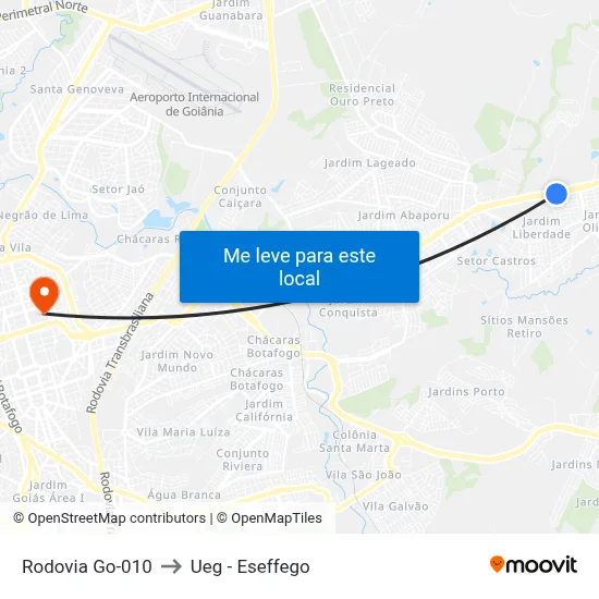 Rodovia Go-010 to Ueg - Eseffego map