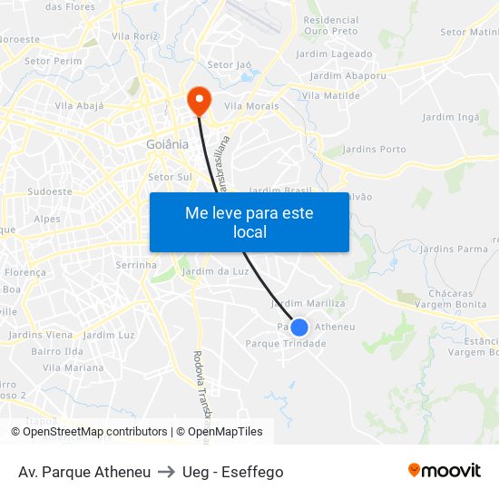 Av. Parque Atheneu to Ueg - Eseffego map