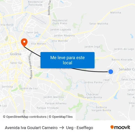 Avenida Iva Goulart Carneiro to Ueg - Eseffego map