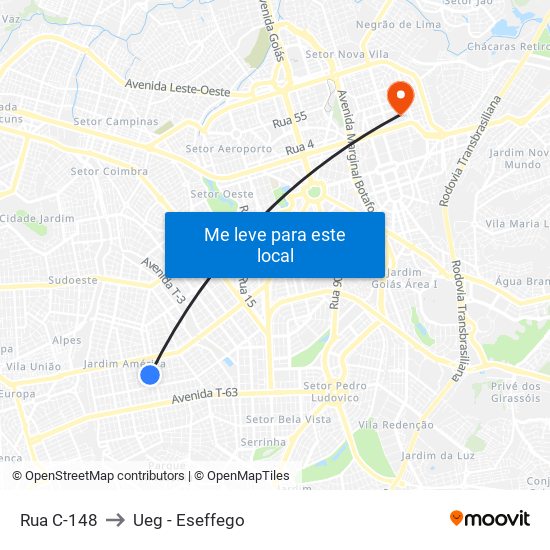 Rua C-148 to Ueg - Eseffego map