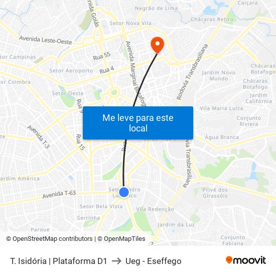 T. Isidória | Plataforma D1 to Ueg - Eseffego map