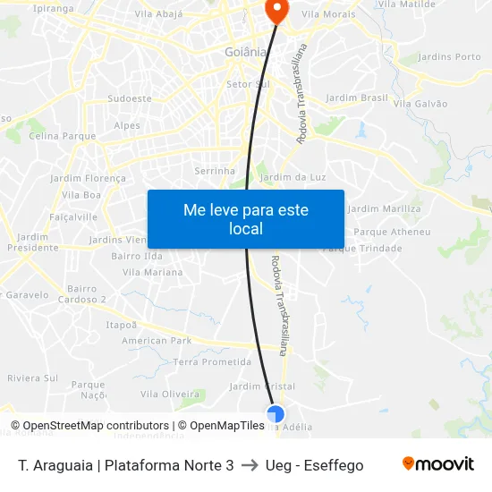 T. Araguaia | Plataforma Norte 3 to Ueg - Eseffego map