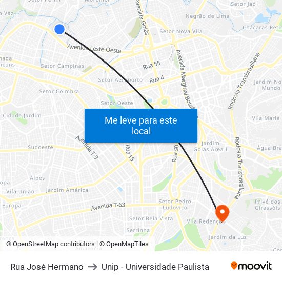 Rua José Hermano to Unip - Universidade Paulista map