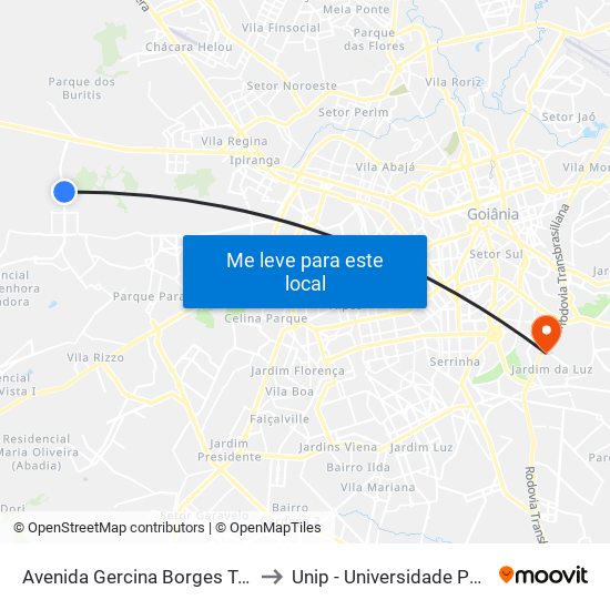 Avenida Gercina Borges Teixeira to Unip - Universidade Paulista map