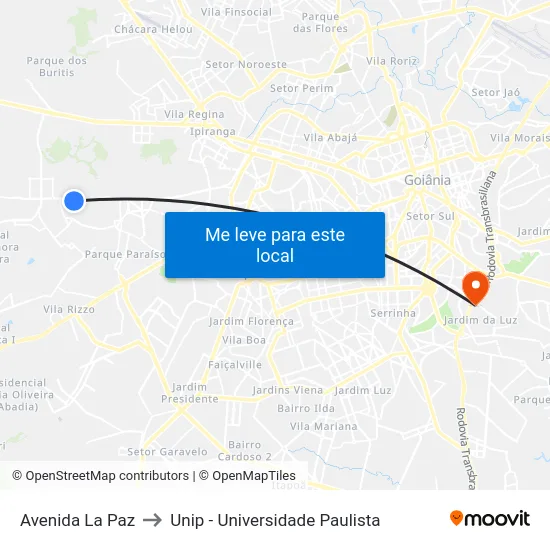 Avenida La Paz to Unip - Universidade Paulista map