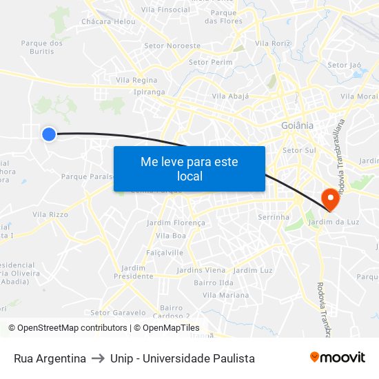 Rua Argentina to Unip - Universidade Paulista map