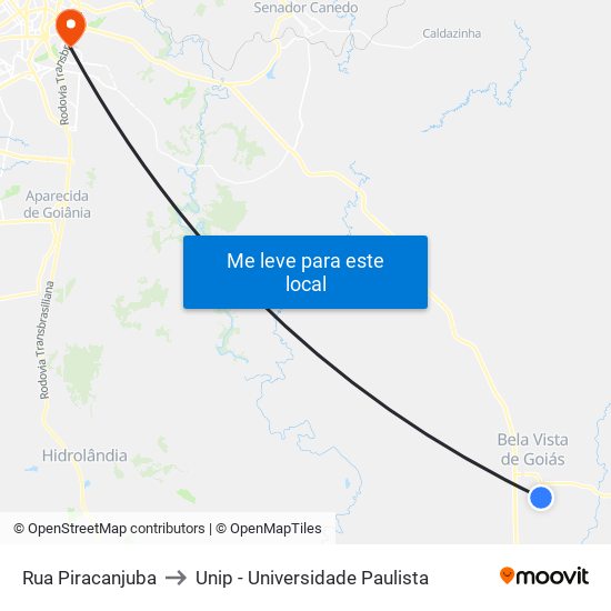 Rua Piracanjuba to Unip - Universidade Paulista map