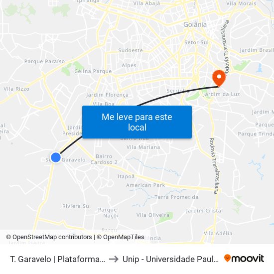 T. Garavelo | Plataforma B3 to Unip - Universidade Paulista map