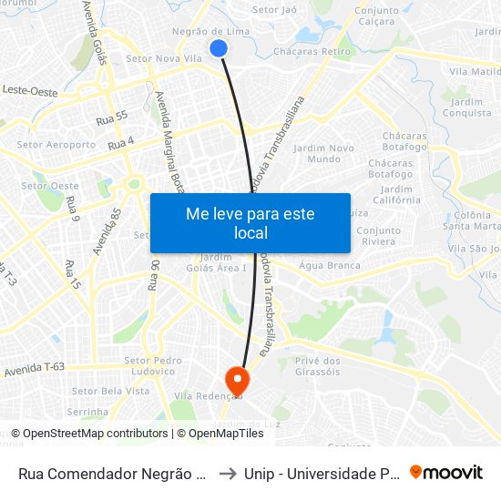 Rua Comendador Negrão De Lima to Unip - Universidade Paulista map