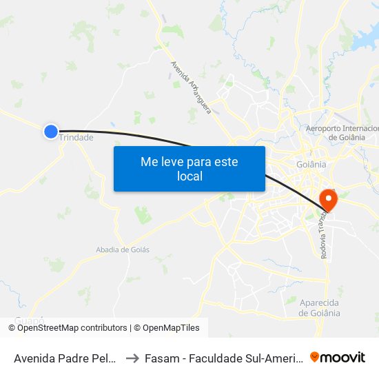 Avenida Padre Pelágio to Fasam - Faculdade Sul-Americana map