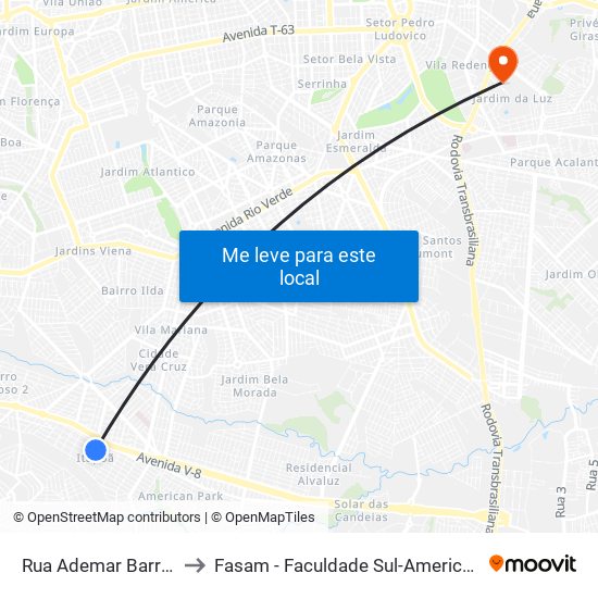 Rua Ademar Barros to Fasam - Faculdade Sul-Americana map