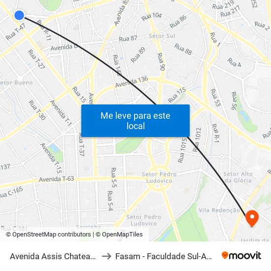 Avenida Assis Chateaubriand to Fasam - Faculdade Sul-Americana map