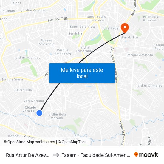 Rua Artur De Azevedo to Fasam - Faculdade Sul-Americana map
