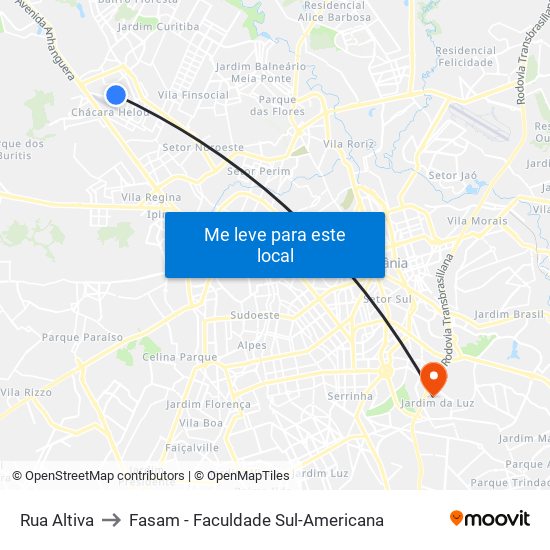 Rua Altiva to Fasam - Faculdade Sul-Americana map