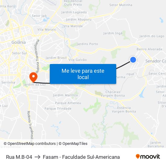 Rua M.B-04 to Fasam - Faculdade Sul-Americana map