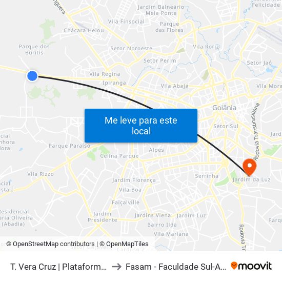 T. Vera Cruz | Plataforma A Leste to Fasam - Faculdade Sul-Americana map