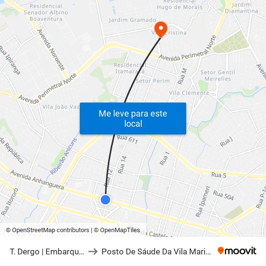 T. Dergo | Embarque A1 to Posto De Sáude Da Vila Maria Dilce map