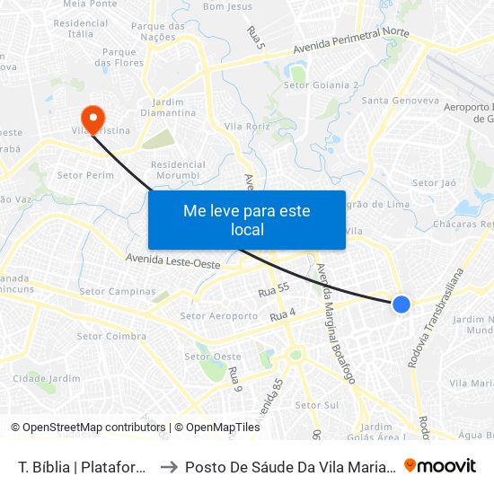 T. Bíblia | Plataforma C to Posto De Sáude Da Vila Maria Dilce map