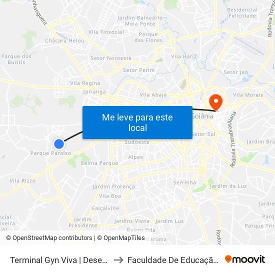 Terminal Gyn Viva | Desembarque to Faculdade De Educação Da Ufg map