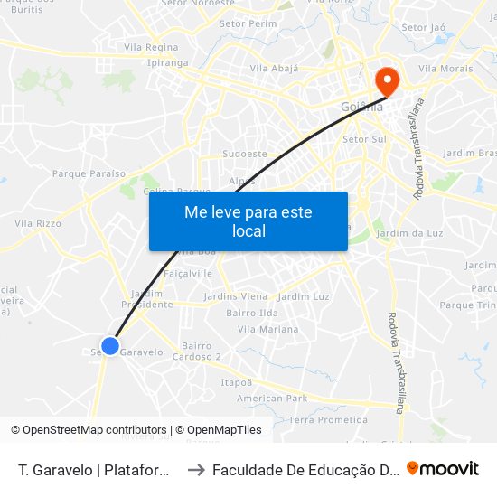 T. Garavelo | Plataforma B8 to Faculdade De Educação Da Ufg map