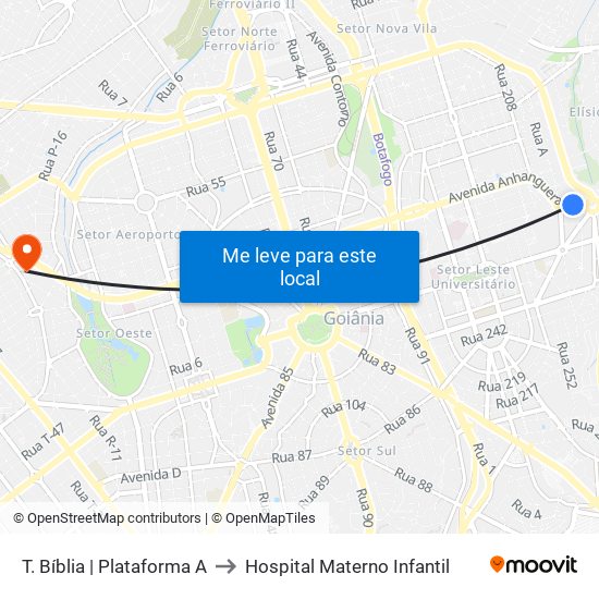 T. Bíblia | Plataforma A to Hospital Materno Infantil map