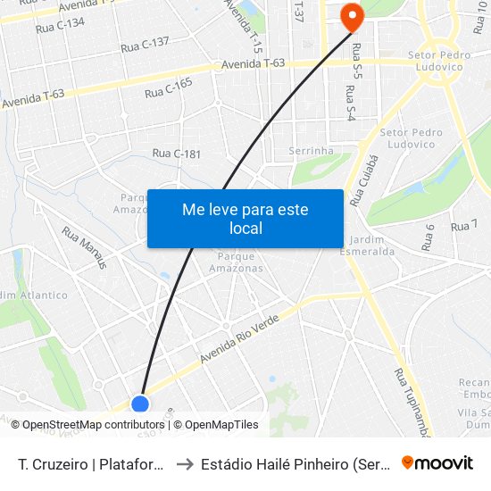 T. Cruzeiro | Plataforma D to Estádio Hailé Pinheiro (Serrinha) map