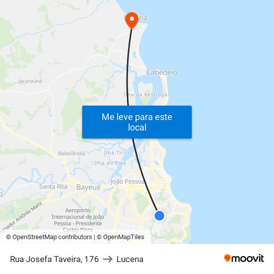 Rua Josefa Taveira, 176 to Lucena map