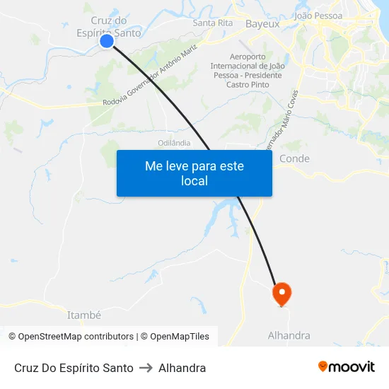 Cruz Do Espírito Santo to Alhandra map