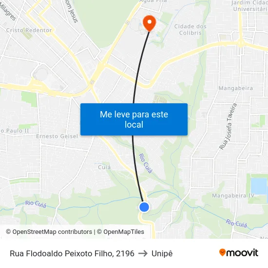 Rua Flodoaldo Peixoto Filho, 2196 to Unipê map