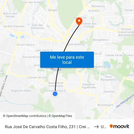 Rua José De Carvalho Costa Filho, 231 | Crei Maria Do Socorro Rodrigues to Unipê map