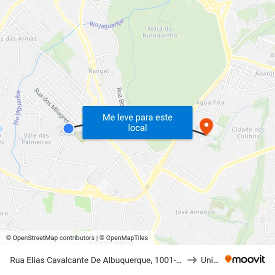 Rua Elias Cavalcante De Albuquerque, 1001-1003 to Unipê map