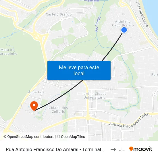 Terminal Altiplano 401/520/I-007 to Unipê map