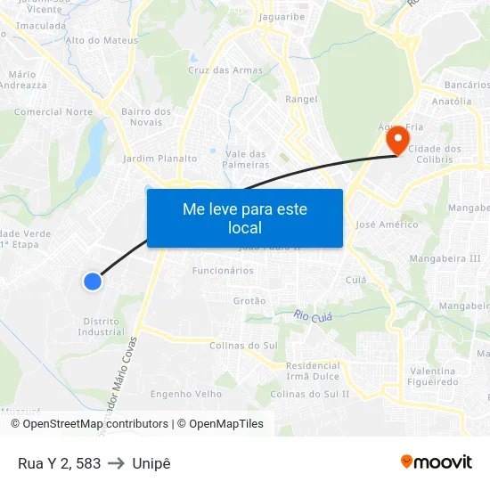 Rua Y 2, 583 to Unipê map