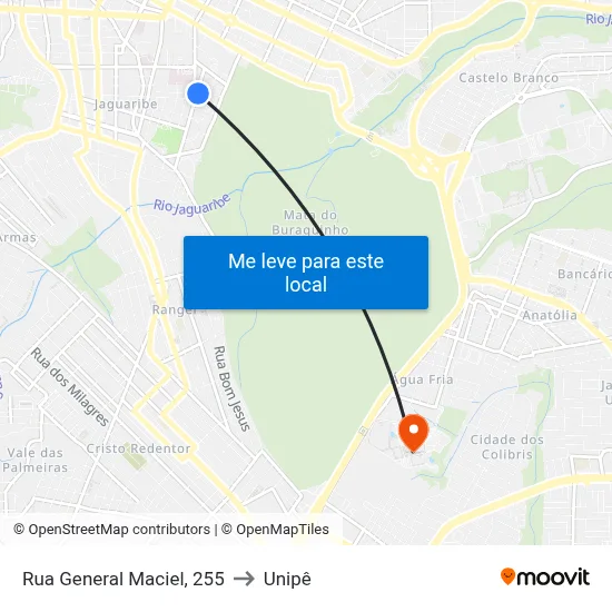 Rua General Maciel, 255 to Unipê map