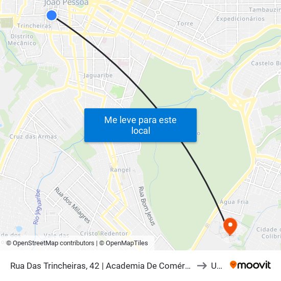Rua Das Trincheiras, 42 | Academia De Comércio (Das 19:00 À 00:00) to Unipê map