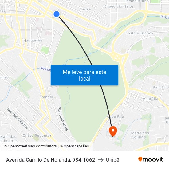 Avenida Camilo De Holanda, 984-1062 to Unipê map