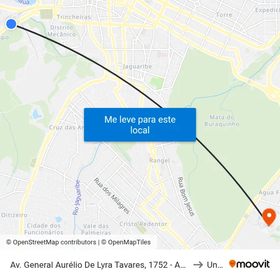 Av. General Aurélio De Lyra Tavares, 1752 - Acesso Oeste to Unipê map