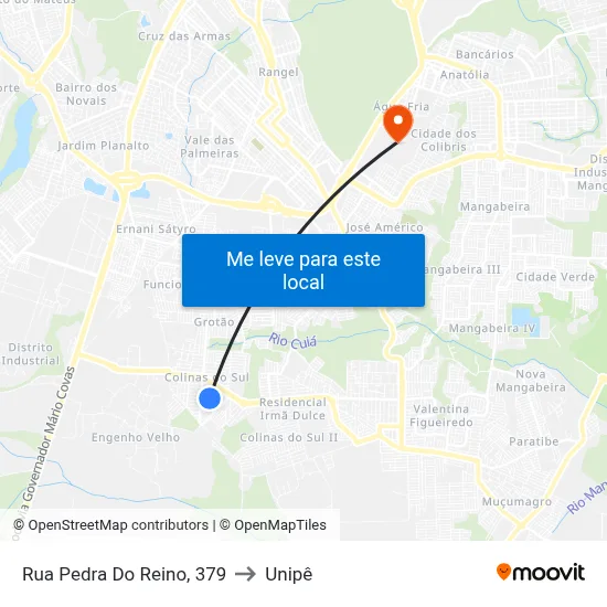 Rua Pedra Do Reino, 379 to Unipê map