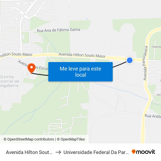 Avenida Hílton Souto Maior, 6804-7704 to Universidade Federal Da Paraíba - Campus Mangabeira map