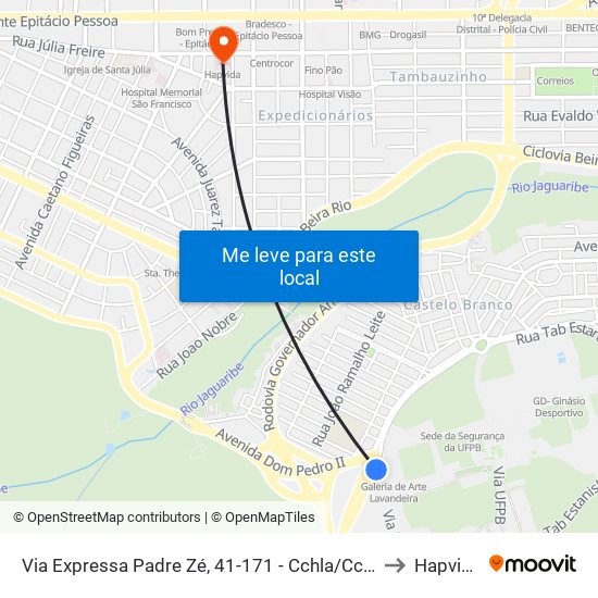 Via Expressa Padre Zé, 41-171 - Cchla/Ccta to Hapvida map