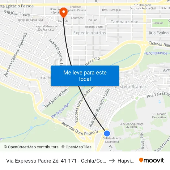 Via Expressa Padre Zé, 41-171 - Cchla/Ccta to Hapvida map