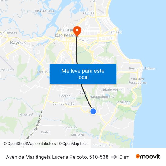 Avenida Mariângela Lucena Peixoto, 510-538 to Clim map