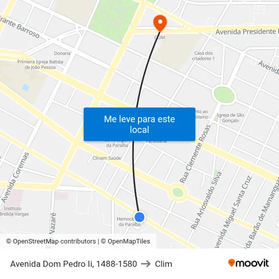 Avenida Dom Pedro Ii, 1488-1580 to Clim map