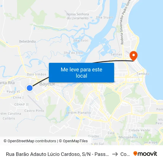 Rua Barão Adauto Lúcio Cardoso, S/N - Passarela Várzea Nova to Coesp map