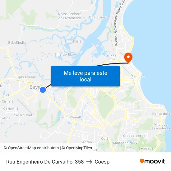 Rua Engenheiro De Carvalho, 358 to Coesp map