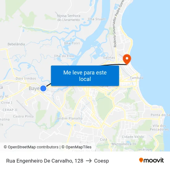 Rua Engenheiro De Carvalho, 128 to Coesp map