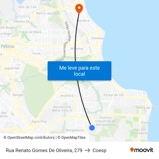 Rua Renato Gomes De Oliveira, 279 to Coesp map