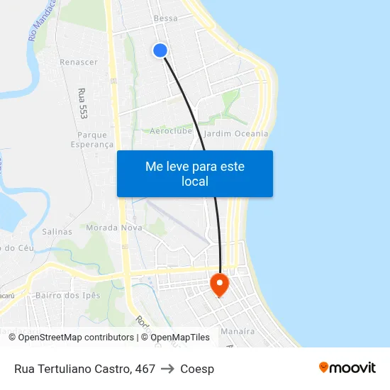 Rua Tertuliano Castro, 467 to Coesp map